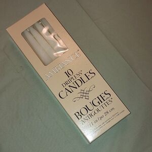 Ambiance Vintage White Dripless Candles (9 Only)